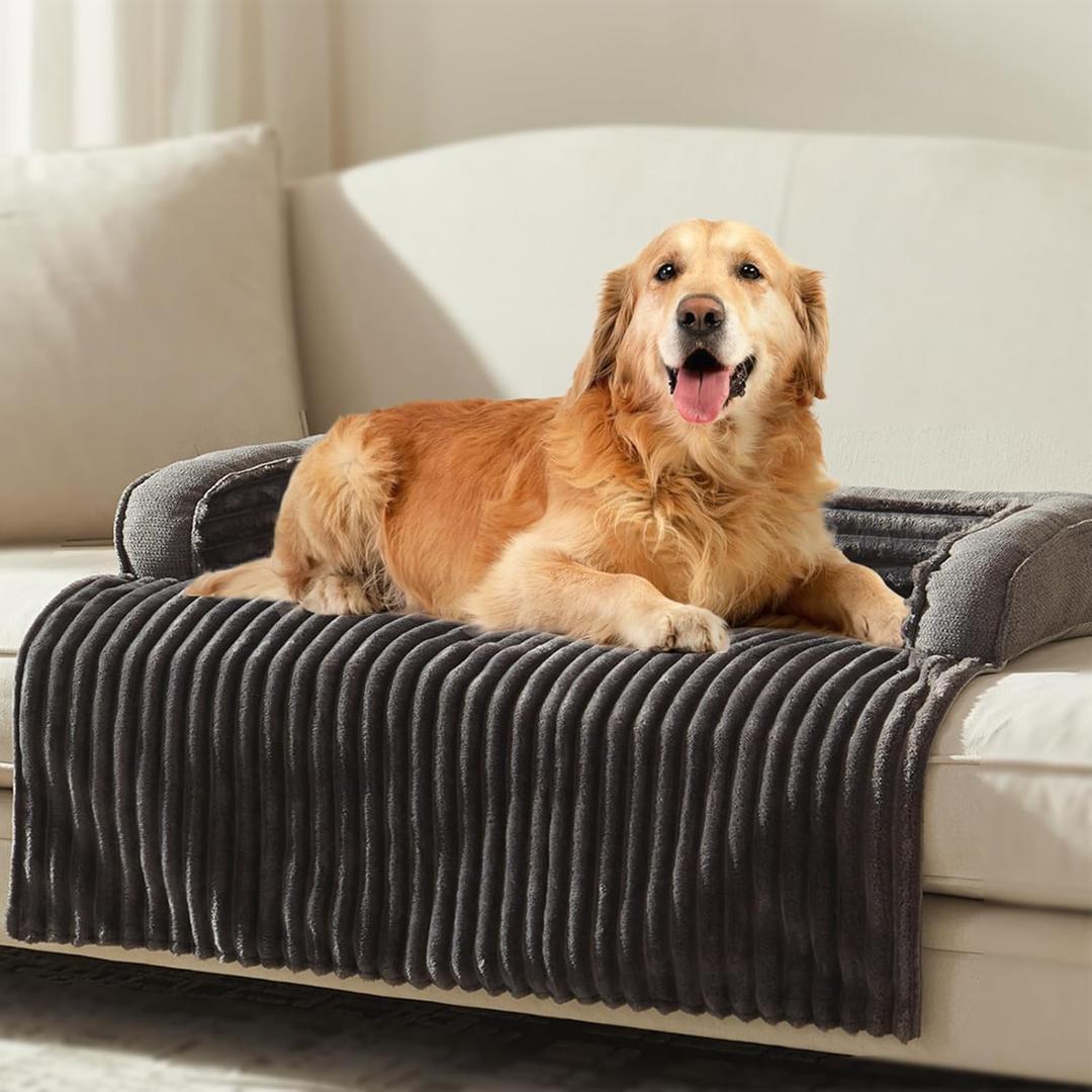 WINDRACING Luxury Dog Couch Bed, Washable Calming Dog Couch Cover, Couch Protector for Dogs, Waterproof Sofa Bed, Pet Bed Mats for Couch, Pet Couch Covers for Sofa Grey (Large 41x37x5inch)