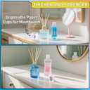 300 Pack 3 oz Disposable Paper Cups with 200 free DIY Stickers, Leakproof Small Mouthwash Cups for Home, Office, Restaurant - Affordable Bulk Bathroom Cups (White)