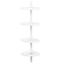 Zenna Home 2153WW2 Tension Pole Shower Caddy, 7.2 in OAL, 10.6 in OAW, 4-Shelf, Plastic, White