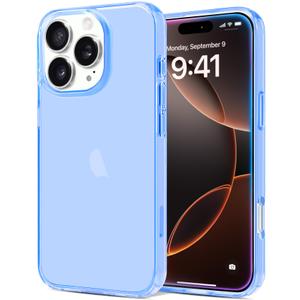 JJGoo Compatible with iPhone 16 Pro Max Case Clear, Soft Transparent TPU Bumper Cover, Slim Thin Shockproof Phone Case for iPhone 16 Pro Max 6.9-Inch, Dark Blue