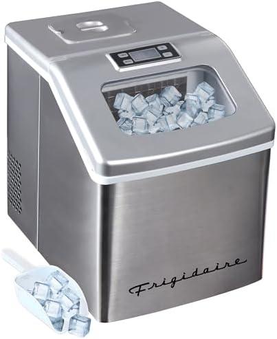 FRIGIDAIRE EFIC452-SS 40 Lbs Extra Large Clear Maker, Stainless Steel, Makes Square Ice