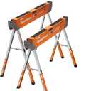 Bora Portamate Speedhorse XT Sawhorse Pair- Two pack, 30-36 inch height adjustable Legs, Metal Top for 2x4, Heavy Duty Pro Bench Saw Horse for Contractors, Carpenters - PM-4550T,Orange