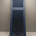 Ekena Millwork Lifetime Vinyl LL1S14X05500CB Standard Cathedral Top Center Mullion, Open Louver Vinyl Shutters, w/Installation Shutter-Lok's & Matching Screws (Per Pair), 14 1/2"W x 55"H, Classic Blue, 14.5-in. W x 55-in. H