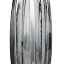 Black Grey Glass Vase with Modern Ribbed for Flowers, Candles, and Decorative Accents - Tall/Short Glass Vase for Centerpieces Home Table Decor(Grey H7.87inch)