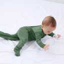 GUISBY Baby Pajamas with Mittens, 2 Way Zipper Long Sleeve Sleepers 3-pack, Size 0-3 Months