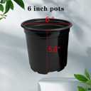 RAOOKIF 100 Pack Nursery Pots, 6 Inch Plastic Plant Pots with Drainage Holes, Black Garden Flower Pots for Transplanting, Succulents, Cuttings, Seedlings (6inch,100pcs)