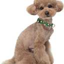 2 x Reflective Dog Collar, Cute Christmas Style Dog Collar for Small Dogs, Soft Nylon Puppy Collar for Boy and Girl Female Dog, Adjustable Heavy-Duty Pet Collars with Quick Release Buckle, Green (S (Neck 10-16", Width 3/4"))
