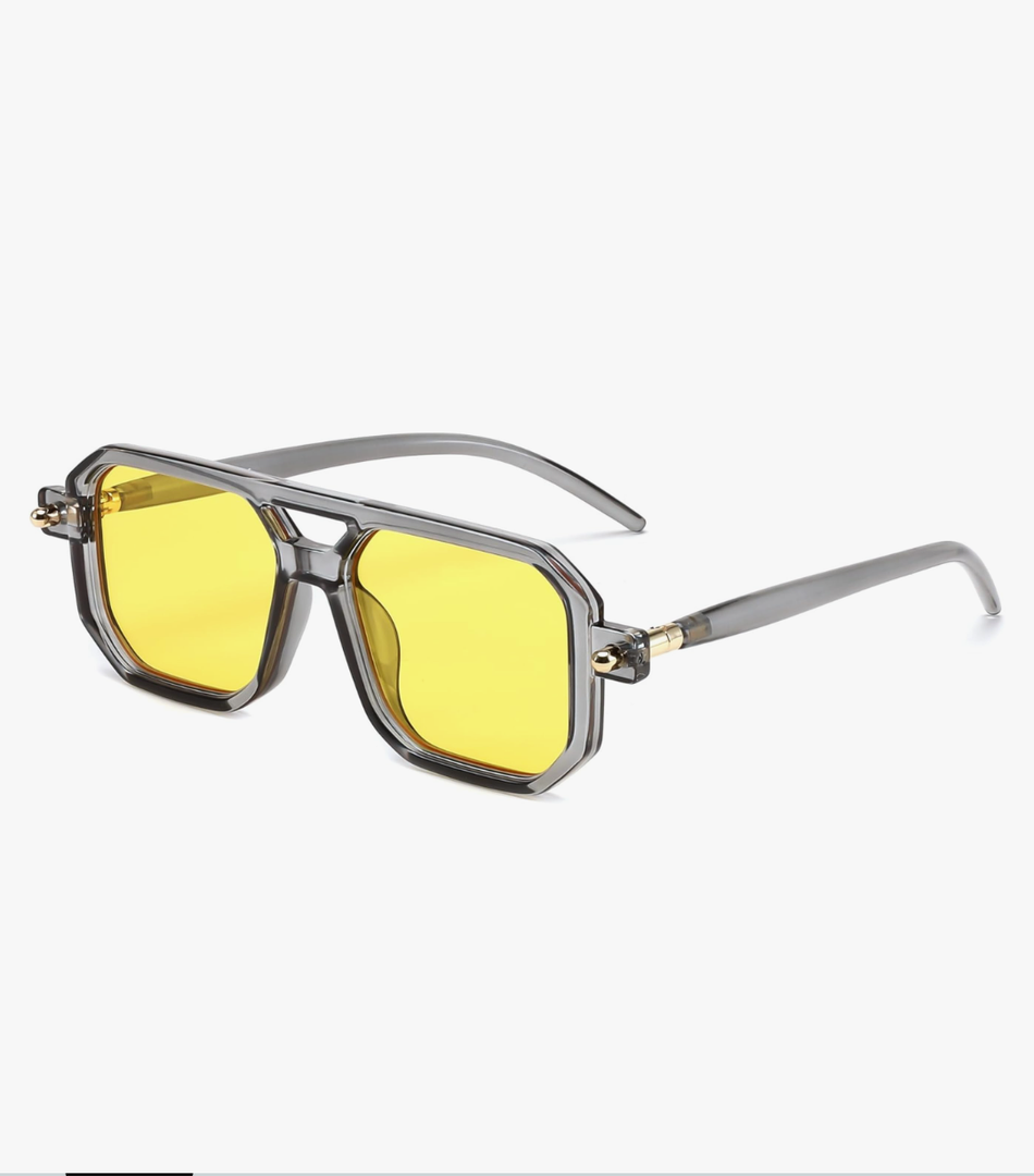 FEISEDY Vintage Square 70s Flat Aviator Sunglasses Women Men Classic Retro Stylish Frame UV400 Sunglasses B2622