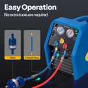 VIVOHOME R1234yf R32 R454B 3/4 HP Portable Refrigerant Recovery Machine Oil-Less, Freon Recycling Unit HVAC for Vapor Liquid Refrigerant, Car Air Conditioning