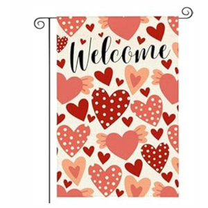 Heart Garden Flag 12x18 Inch Double Sided Love Heart Small Seasonal Valentine’s Day Flag Yard Outdoor Flag Decoration