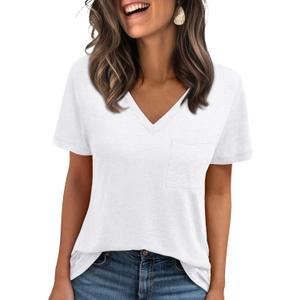 AUTOMET T Shirts for Women Short Sleeve Shirts V Neck Plus Size Summer Tops Casual Beach Vacation Outfits Clothes 2025 (Small)