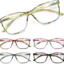 SIGVAN Ladies Reading Glasses Blue Light Blocking Spring Hinge Fashion Pattern Print Eyeglasses for Women