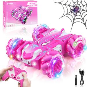 Dolanus Spider Remote Control Car, RC Cars Kids Toys Girls 3-5, Toys for Ages 8-13, Gifts for 3 4 5 6 7 8 10 12 Year Old Girls Kids Toddlers Birthday (Pink)