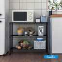 Guan River 3-Shelf Adjustable Metal Shelf Wire Shelving Unit Storage Rack Display Shelf for Office,Kitchen,Bedroom,Bathroom,Laundry,Pantry Basement,Garage(Black,36" L x 14" W x 30" H)