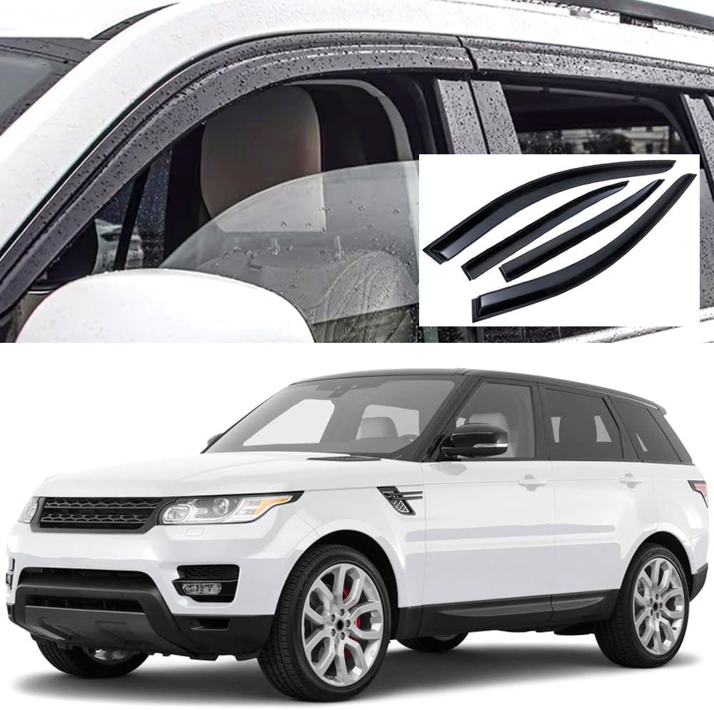 Side Window Visors Wind Deflectors Sun Rain Guards Compatible with 2014-2022 Land Rover Range Rover Sport, Tape-On Black