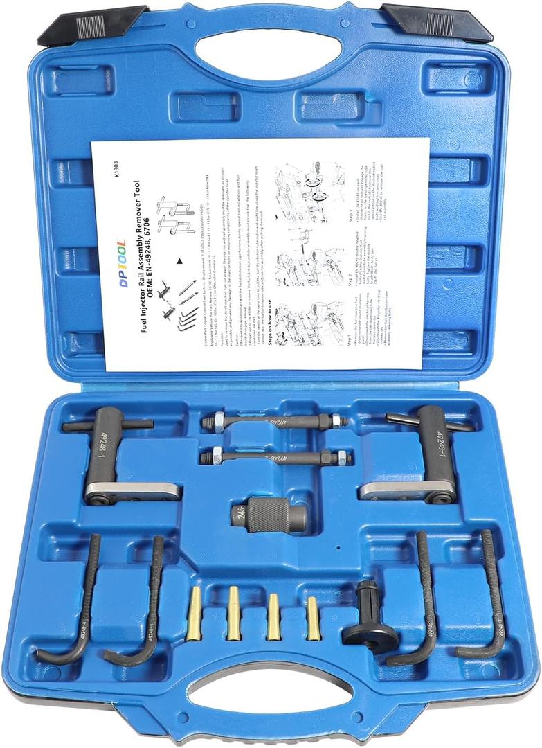 Fuel Injector Rail Assembly Remover Tool Kit GM245 Fuel Injector Seals Install Replace Tools Set for Buick LaCrosse Cadillac Saturn Pontiac Chevrolet Subaru 6706 EN-49248 EN-49245 EN-51105 18683AA000