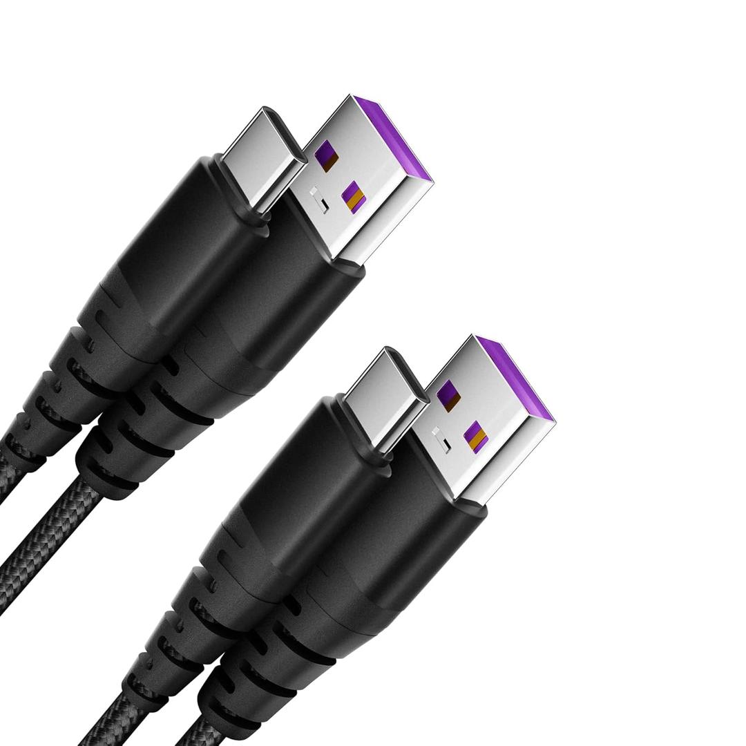 Type C Fast Charger Cable 2-Pack, 6FT, USB A to USB-C Charger Cord