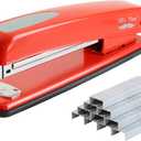 Mr. Pen- Stapler with Staples, Red, 1000 Staples, Desk Stapler, Metal, Standard, Stapler and Staple