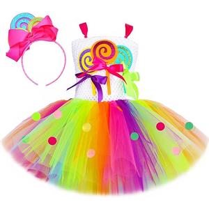HJTT Candy Lollipop Costume for Kids Rainbow Tulle Princess Tutu Dress for Girls Halloween Birthday Party Clothes (Candy A,56 Years) HJTT Candy Lollipop Costume for Kids Rainbow Tulle Princess Tutu Dress for Girls Halloween Birthday Party Clothes (Candy A,56 Years)