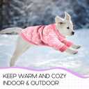 3 Pack Dog Sweaters for Small Dogs Girl Boy Winter Fleece Clothes Warm Soft Dog Sweatshirt Outfit for Dogs Cats Pet Apparel, Pink+Rose+Purple, L