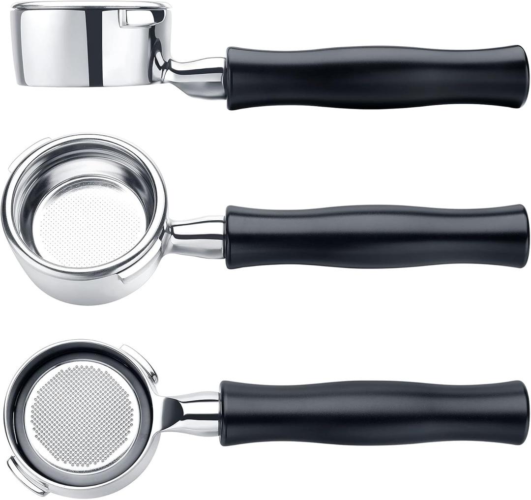 Normcore Bottomless Portafilter for Gaggia 58mm with Stainless Steel Head and Filter Basket and Ergonomically Designed Anodized Aluminum Handle (Basket Included) - Espresso Machine Portafilter (Black)