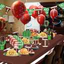 Football Birthday Party Decorations Football Party Supplies Football Plates Napkins Banner Tablecloth Tableware Set for Football Game Day Tailgate Party Decorations, Serve 24