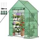 Greenhouse, 56" x 28" x 76" Walk in Greenhouse, Portable Green House for Outdoors with Thicken PE Cover, 3 Tiers 8 Shelves for Plants, Flowers, Seedling