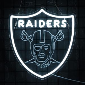 Football Neon Sign for Wall Decor Raidr Football Team Logo Neon Light Sports LED Decor Football Neon Sign for Man Cave,Boy's Bedroom,Club,Party,Gifts for Man,Teen Boys,Fans,Size 13.0 * 12.1in(FMXD251)