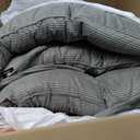 Outdoor Patio Cushion, Rocking Chair Cushion, Tufted Pads, Set of Upper and Lower with Ties Pack of 2  - Back 20"17", Seat 17"17" (Grey)