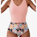 Eomenie Two Piece Tankini Swimsuits for Women Tummy Control Bathing Suits Cutout Back Swim Tank Top with High Waisted Bottom, Small