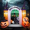 6 FT Halloween Inflatable Trunk or Treat Car Decorations Pumpkin Castle Arch Outdoor Decors Halloween Blow Ups Archway with Build-in LEDs Inflatable Pumpkin Castle for Outside Yard Garden Lawn Decor
