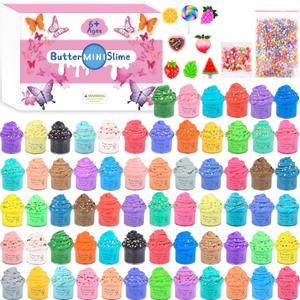 66 Pack Mini Butter Slime Kit, Super Soft and Non-Sticky, Christmas Bulk Slime for Kids, Party Favors,Christmas Stocking Stuffers, Classroom Rewards,Goodie Bag Stuffers for Teens Girls Boys 8-12