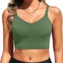 Aqua Eve Women's Sport Bra Swim Top - 2025 Crop Bikini Top Modest V Neck Bathing Suit (Large)