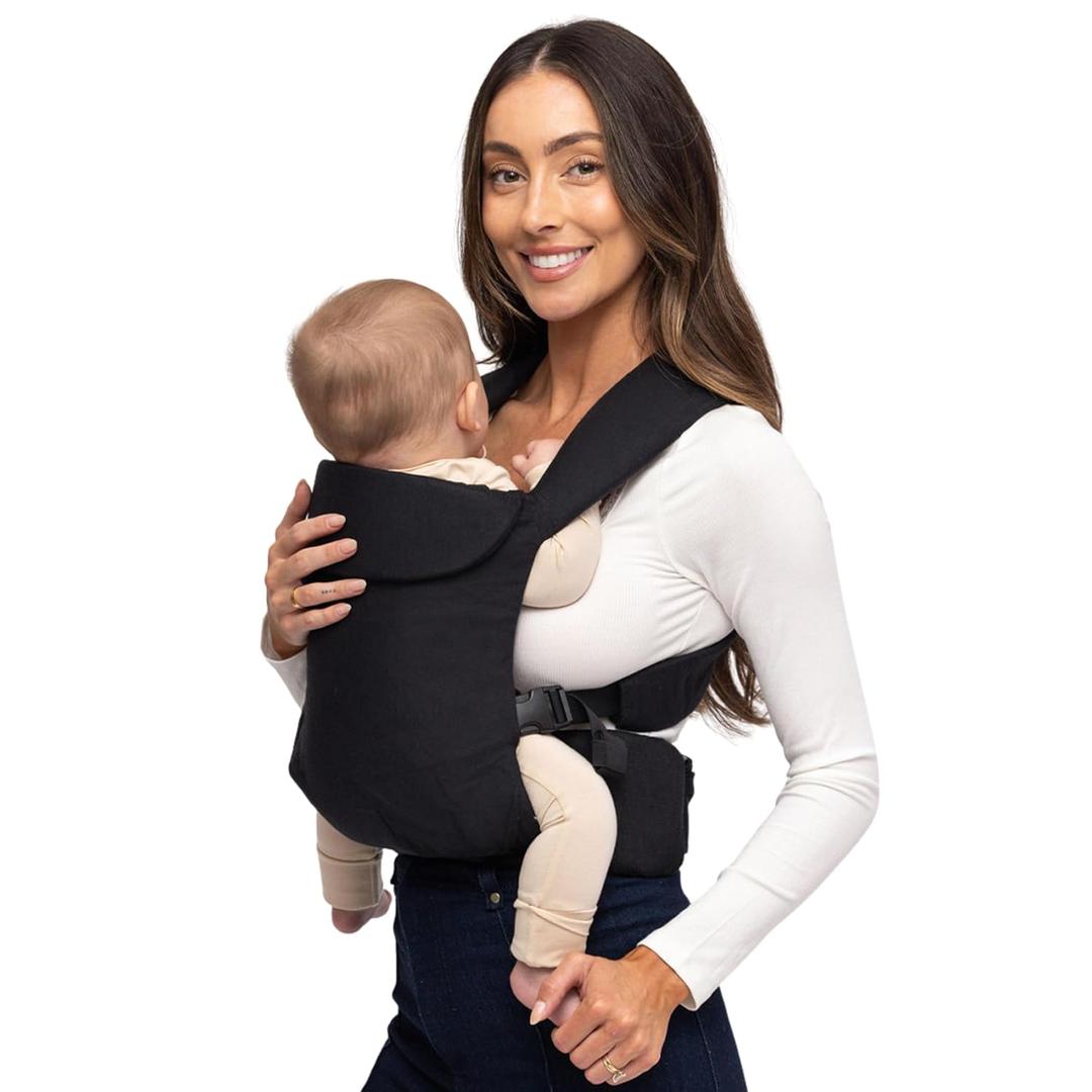 WildBird - Aerial Buckle Carrier - 2-24 Months - Large (L-4XL) Raven - Front or Back Carry - Cross Straps, Lumbar Support, Headrest - Hip Healthy - Baby Carrier - Baby Essentials - New Mom Gifts