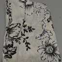 jinchan Floral Linen Tier Curtains 36 Inch Farmhouse Botanic Cafe Drapes for Small Windows Rustic Half Window Curtains for Kitchen Living Room Bathroom Laundry 2 Panels Black on Beige, 26"W x 36"L