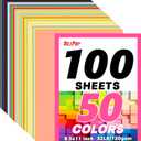 3 x 100 Sheets Colored Cardstock 50 Colors, 8.5x11 Color Cardstock Bulk