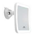 JiBen Square LED Lighted 10X Magnifying Makeup Mirror, Power Locking Suction Cup, Bright Diffused Light and 360 Degree Rotating Adjustable Arm, Portable Cordless Home and Travel Bathroom Vanity Mirror (White)