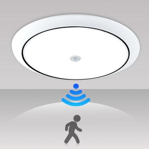 9 Inch Motion Sensor LED Ceiling Light, Flush Mount Ceiling Light 6500K Closet Lights, Wired Motion Sensor Light Indoor for Stair Closet Porch Hallway Laundry (12W)