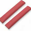 2PCS Car Seat Belt Cover Perforated Red LeatherBreathable Leather Soft Harness Pad Protect Neck and Shoulder Universal for Car, SUV (12 in)