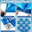 133 Pcs Graduation Decorations 2026 Kit Class of 2026 Blue Silver Balloons Arch Garland Kit, Letters GRAD, Square Foil Balloons Wall Backdrop for Graduate Prom Decoration Graduation Party Supplies