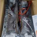 DUMOS Saddle Bar Stools Set of 4, 24 Inch Counter Height Stools with Curved PU Leather Surface, 3.7" Thick Upholstery Bar Height Stools with Footrest for Kitchen Island, Dining, Cafe, Modern Brown