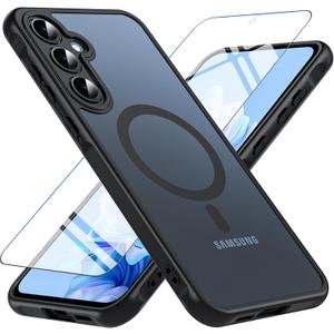 BESINPO Magnetic Case Compatible with Gabb Phone 4 Pro,Military Grade Shockproof with Tempered Glass Screen Protector Translucent Matte Protective Case Cover for Boys Girls-Black
