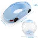 Hamster Exercise Ball Sports Car with Detachable Transparent Running Ball and Carriage, 2 Pcs - Quiet Exercise Toy Kit for Dwarf Hamsters, Mice and Gerbils - Easy to Assemble, No-Noise Night Running