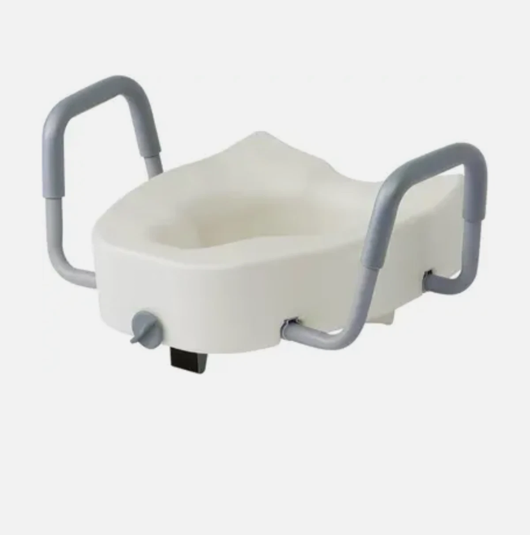 Medline Locking Raised Toilet Seat With Adjustable Comfort Handles 300lb