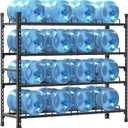 4-Tier Water Jug Rack 10-Min Quick Assembly 5 Gallon Bottle Holder, Screw-Free Snap Together, 16-Bottle 720 lbs Capacity, Heavy Duty Steel with Tools Included, Black