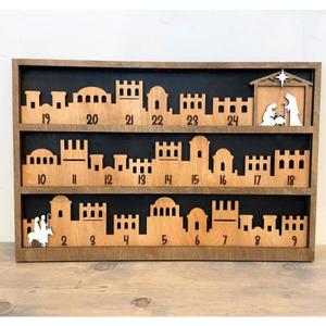 Nativity Scene Advent Calendar 2025-25 Days Movable Characters, Wooden Christmas Decorations & Ornaments, Religious Christian Gifts for Men Women