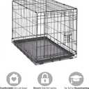 Midwest Homes for Pets 30-Inch New World Crate for Medium Breeds, 21-40 lbs, Single Door Folding Dog Crate, Leak-Proof Tray & Secure Latch, Portable, Durable & Easy to Assemble