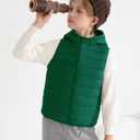 Haloumoning Boys Puffer Vest Kids Sleeveless Zip Up Jackets (Green)