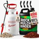 Teexpert Rock Glue for Landscaping with Sprayer, Mulch Binder Pea Gravel Adhesive Concentrate 1 Gallon, Heavy Duty Landscape Lock Spray for Rocks, Mulch Anchor Fast Dry Safe for Plant Pet Garden Beds