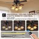 Updated Ceiling Fan Remote Control Kit, AC Motor 3-Speed Becomes 6-Speed, Dimmer, Light On/Off, Display Remote,Timer, Universal Ceiling Fan with Lights Control for 110V AC Fan, Not for Hugger/DC F an